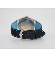 Load image into Gallery viewer, Patek Philippe Calatrava Date Sweep Seconds White Gold Black Carbon Motif Dial Sky Blue | 6007G-011