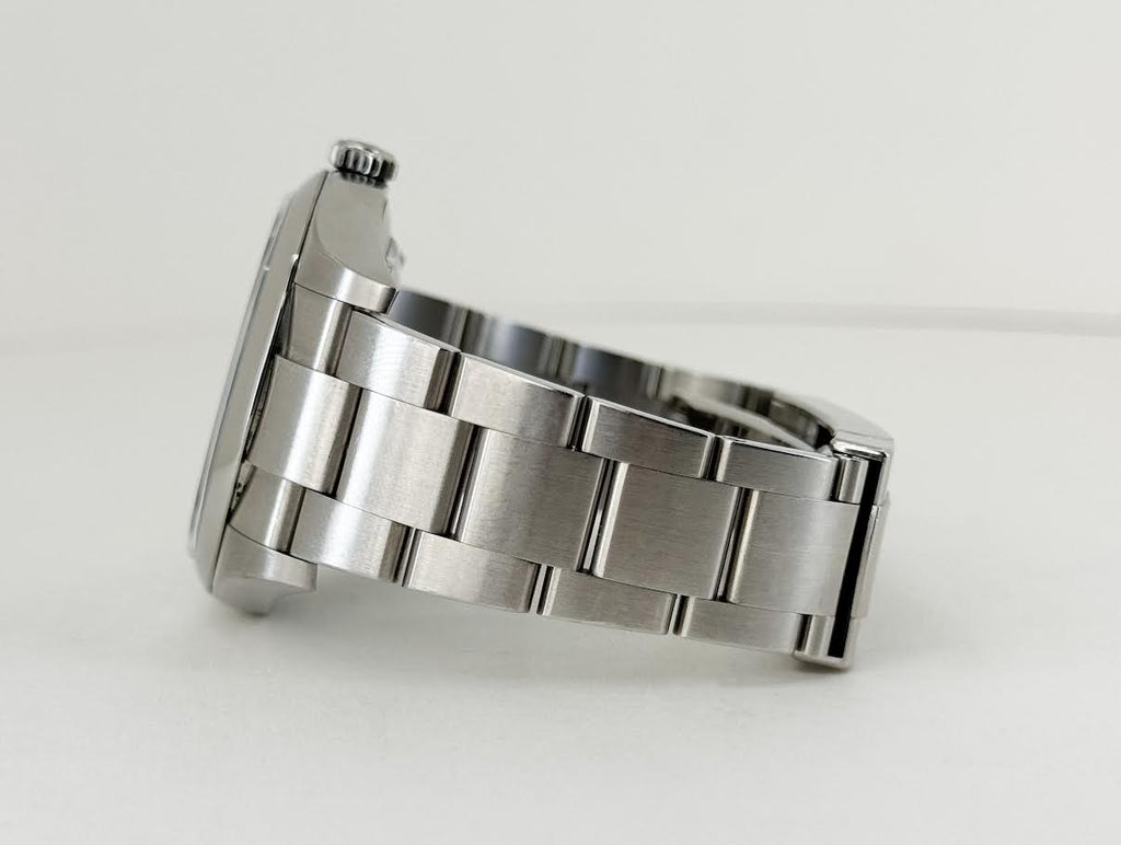 Rolex Steel Oyster Perpetual 39 Watch - Domed Bezel - Dark Rhodium Index Dial - 114300 drio