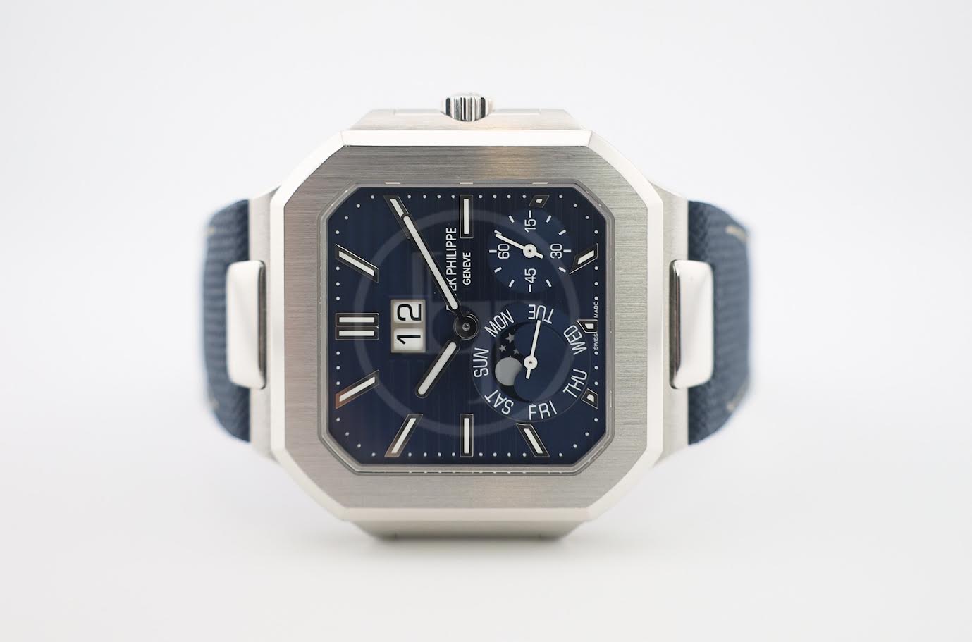 Patek Philippe Cubitus Grand Date Day & Moon Phases Platinum 45mm Blue Dial 5822P-001