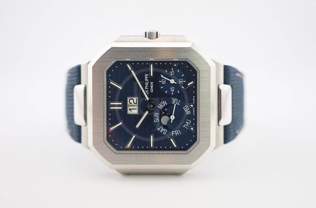 Patek Philippe Cubitus Grand Date Day & Moon Phases Platinum 45mm Blue Dial 5822P-001