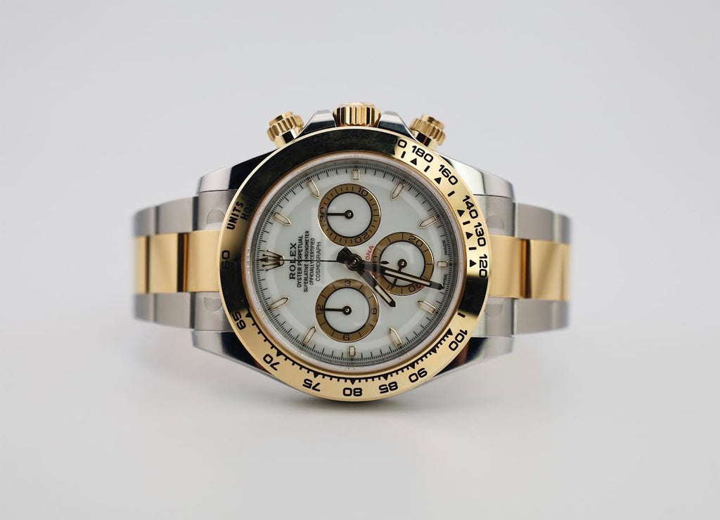 Rolex Yellow Rolesor Cosmograph Daytona Watch - Fixed Bezel - White Index Dial - Oyster Bracelet - 126503 wio