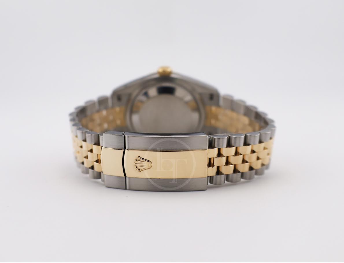 Rolex Datejust 36 Yellow Gold/Steel Silver Roman Diamond VI Dial & Fluted Bezel Jubilee Bracelet 126233