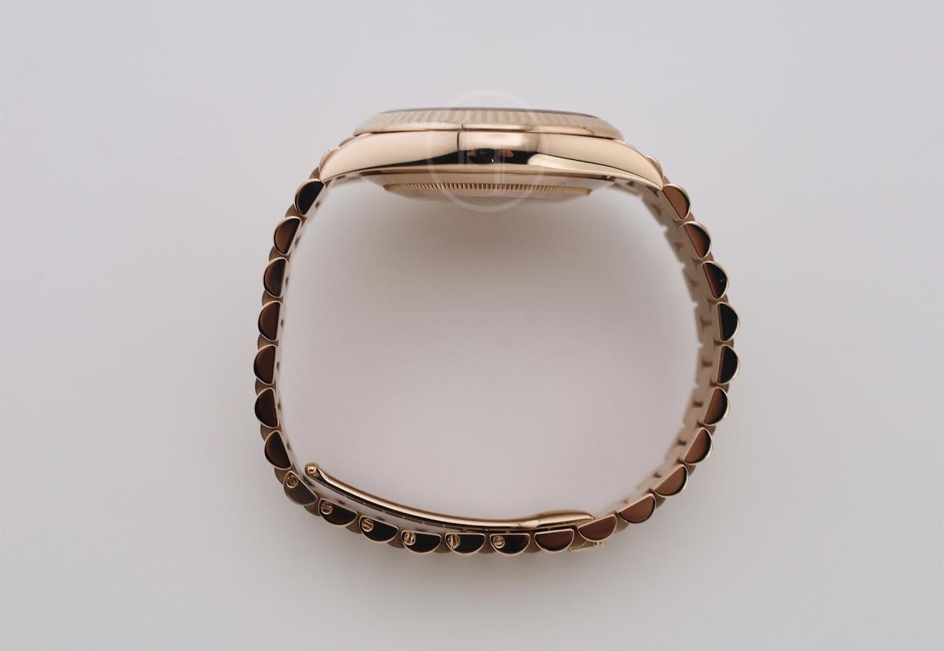 Rolex Day-Date 40 Rose Gold Olive Green Roman Dial & Fluted Bezel President Bracelet 228235 -