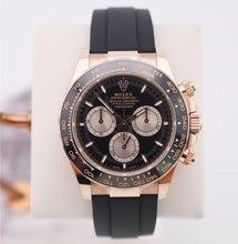 Load image into Gallery viewer, Rolex Daytona Rose Gold Bright Black/Sundust Dial Oysterflex Rubber Bracelet - 126515LN