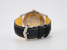 Load image into Gallery viewer, Patek Philippe Calatrava Date Sweep Seconds White Gold Black Carbon Motif Yellow Dial | 6007G-001