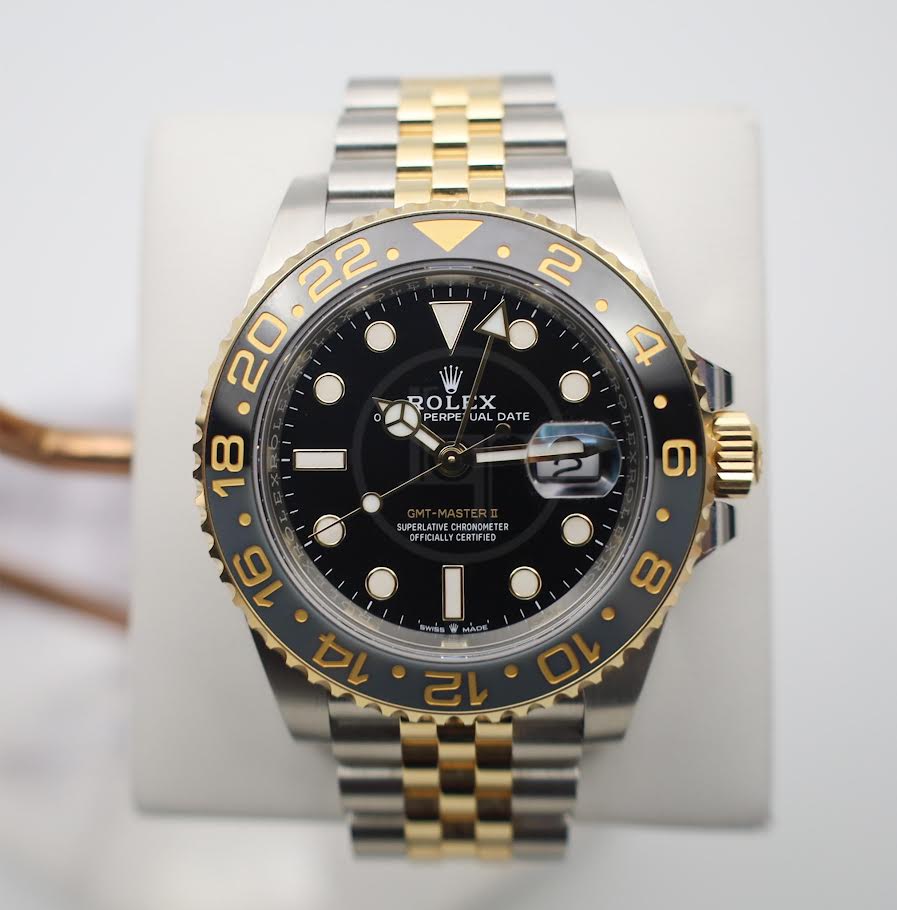 Rolex GMT-Master II Yellow Gold/Steel Black Dial 40mm Jubilee Bracelet Watch - 126713GRNR