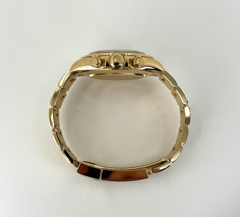 Rolex Daytona Yellow Gold Champagne Index Dial Yellow Gold Bezel Oyster Bracelet 116508