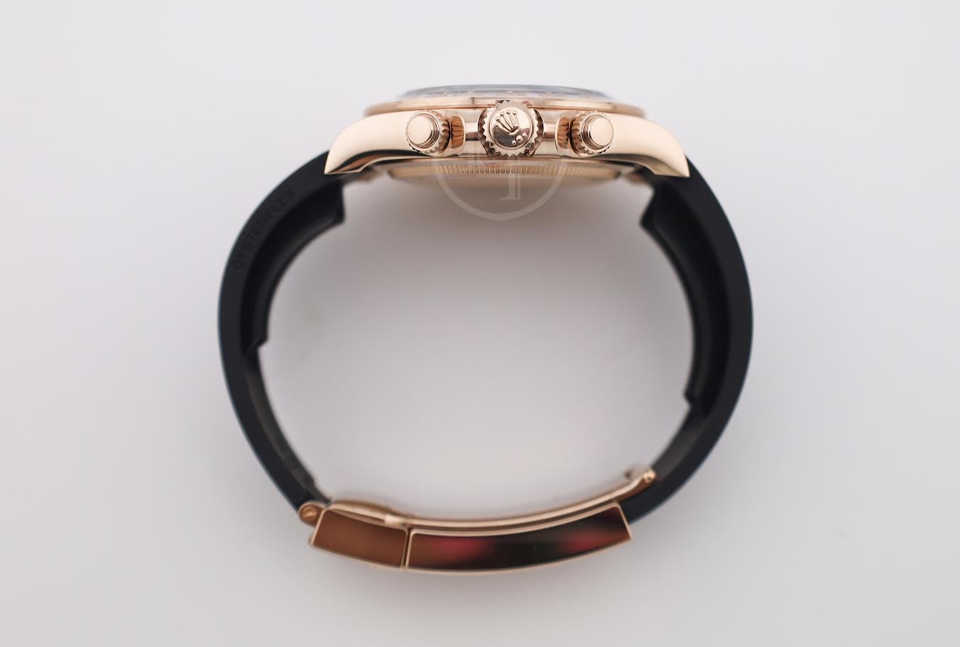 Rolex Daytona Rose Gold Bright Black/Sundust Dial Oysterflex Rubber Bracelet - 126515LN