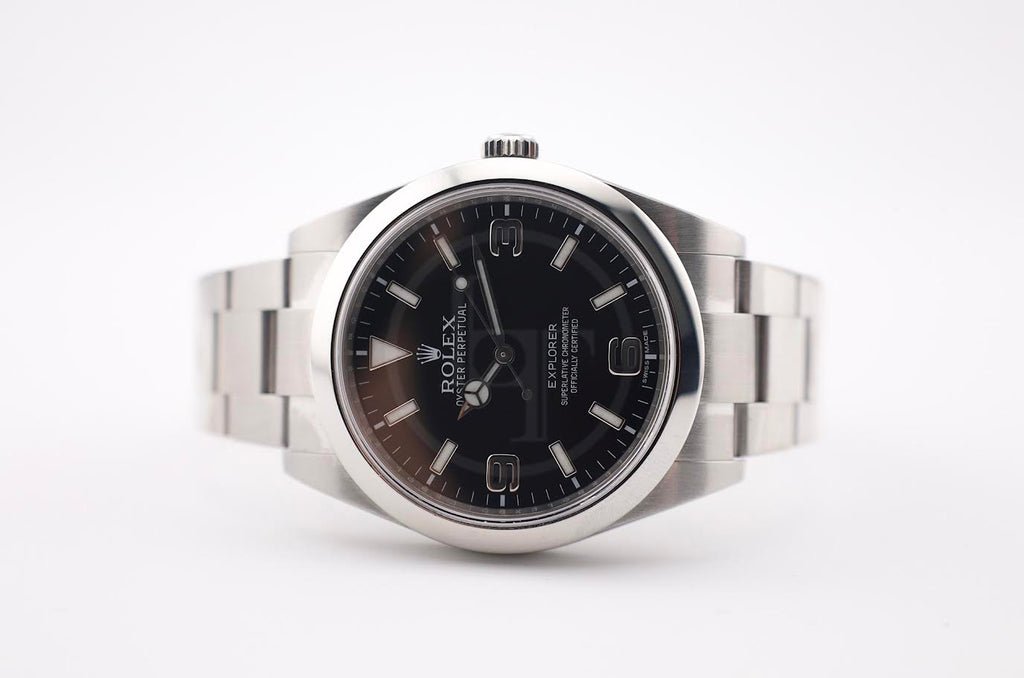 Rolex Explorer Stainless Steel Black Arabic Index 39mm Lume Dial Oyster Bracelet - 214270