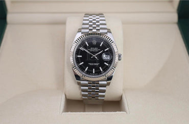 Rolex Datejust 41 White Gold/Steel Black Index Dial Fluted Bezel Jubilee Bracelet 126334 -