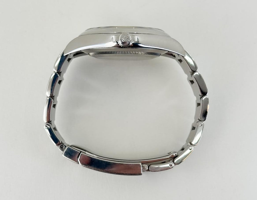 Rolex Steel Oyster Perpetual 39 Watch - Domed Bezel - Dark Rhodium Index Dial - 114300 drio