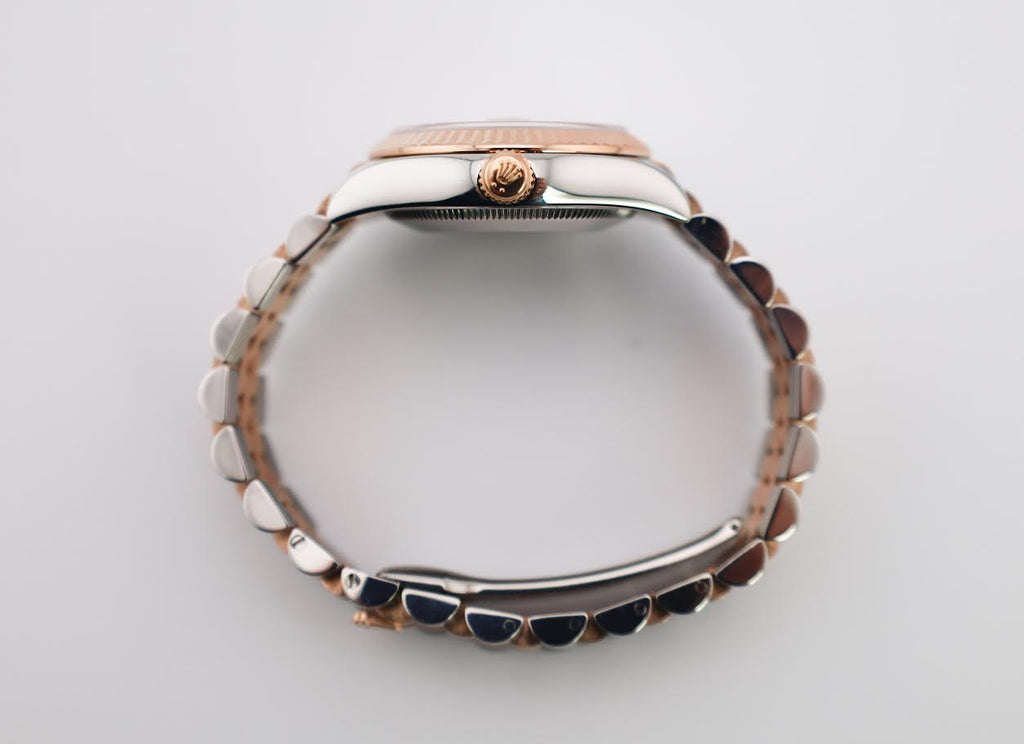Rolex Datejust 31 Lady Midsize Rose Gold/Steel White Roman Dial & Fluted Bezel Jubilee Bracelet 178271