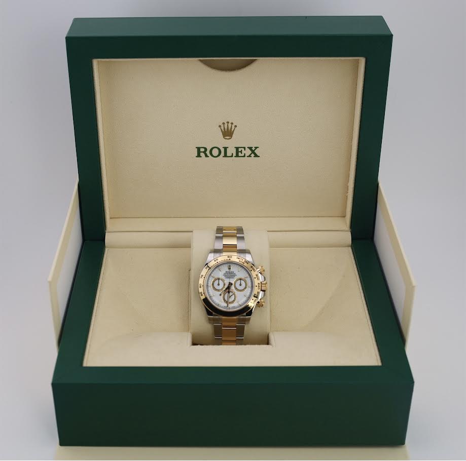 Rolex Yellow Rolesor Cosmograph Daytona Watch - Fixed Bezel - White Index Dial - Oyster Bracelet - 126503 wio