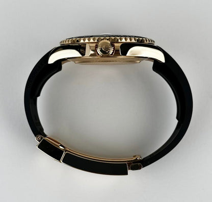 Rolex Yacht-Master 42 Yellow Gold Watch - Black Dial - Oysterflex Strap - 226658
