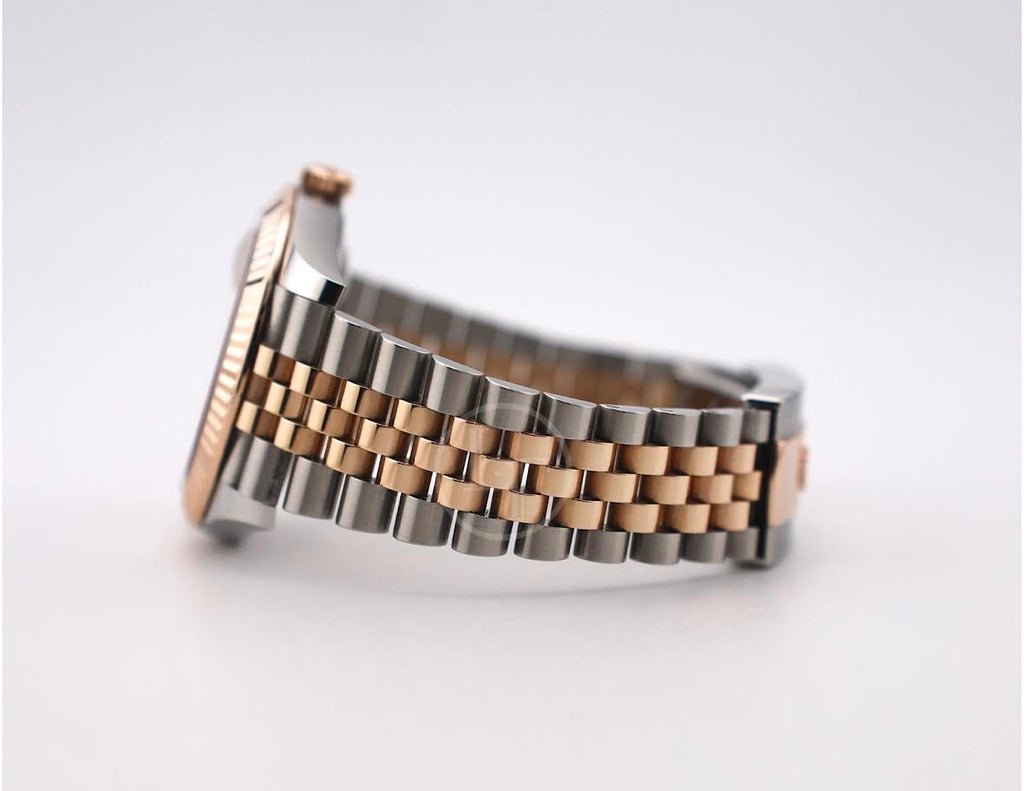 Rolex Datejust 41 Rose Gold/Steel White Mother of Pearl Diamond Dial Fluted Bezel Jubilee Bracelet 126331 -