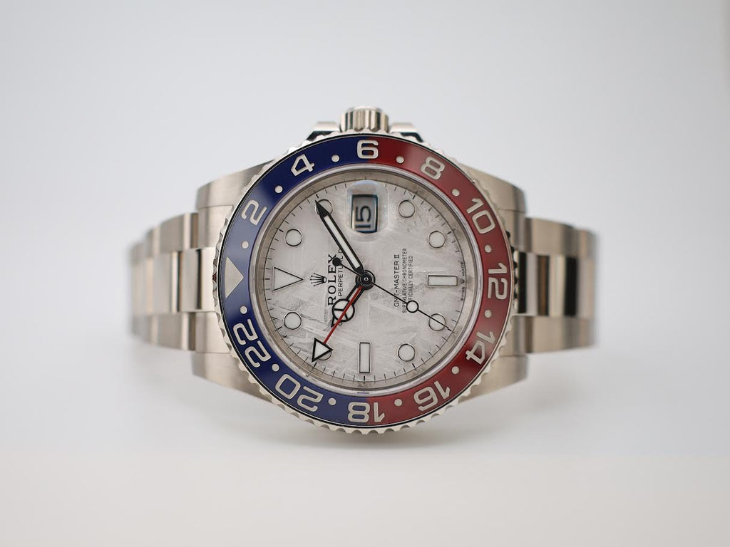 Rolex GMT Master II White Gold Meteorite Luminous Dial Red/Blue Ceramic Bezel Oyster Bracelet 126719BLRO