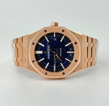 Load image into Gallery viewer, Audemars Piguet Royal Oak Selfwinding Rose Gold 41mm Blue Index Bracelet Watch - 15400OR.OO.1220OR.03