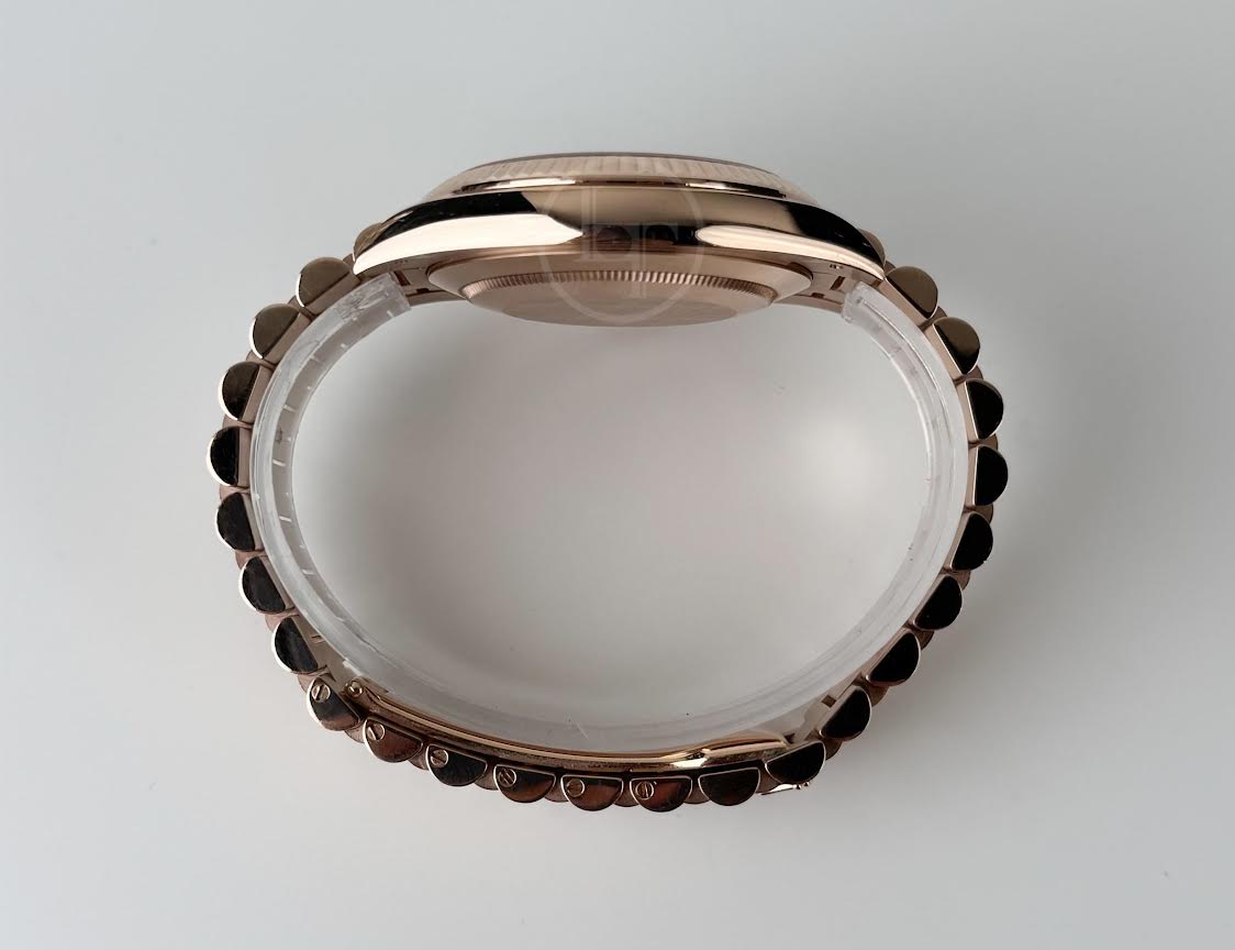 Rolex Day-Date 40 Rose Gold Chocolate Diamond Dial & Fluted Bezel President Bracelet 228235 -