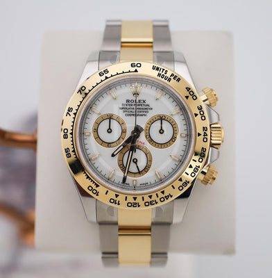 Rolex Yellow Rolesor Cosmograph Daytona Watch - Fixed Bezel - White Index Dial - Oyster Bracelet - 126503 wio