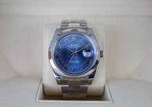 Load image into Gallery viewer, Rolex Datejust 41 Stainless Steel Blue Roman Dial Smooth Bezel Oyster Bracelet 126300 -