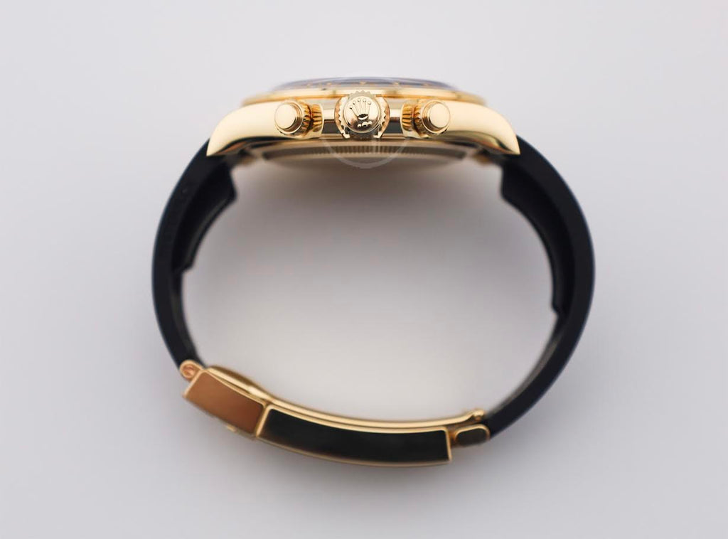 Rolex Yellow Gold Cosmograph Daytona Watch - Black Cerachrom Bezel - White Index Dial - Oysterflex Strap - 126518ln wiof