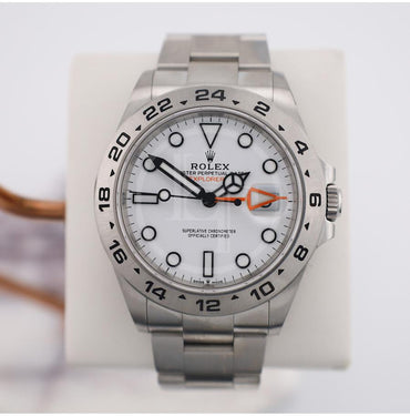 Rolex Oyster Perpetual Explorer II Watch - Oystersteel - White Dial - Oyster Bracelet - 2021 Release - 226570 w