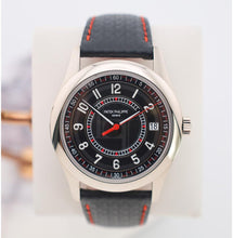 Load image into Gallery viewer, Patek Philippe Calatrava Date Sweep Seconds White Gold Black Carbon Motif Dial Red | 6007G-010