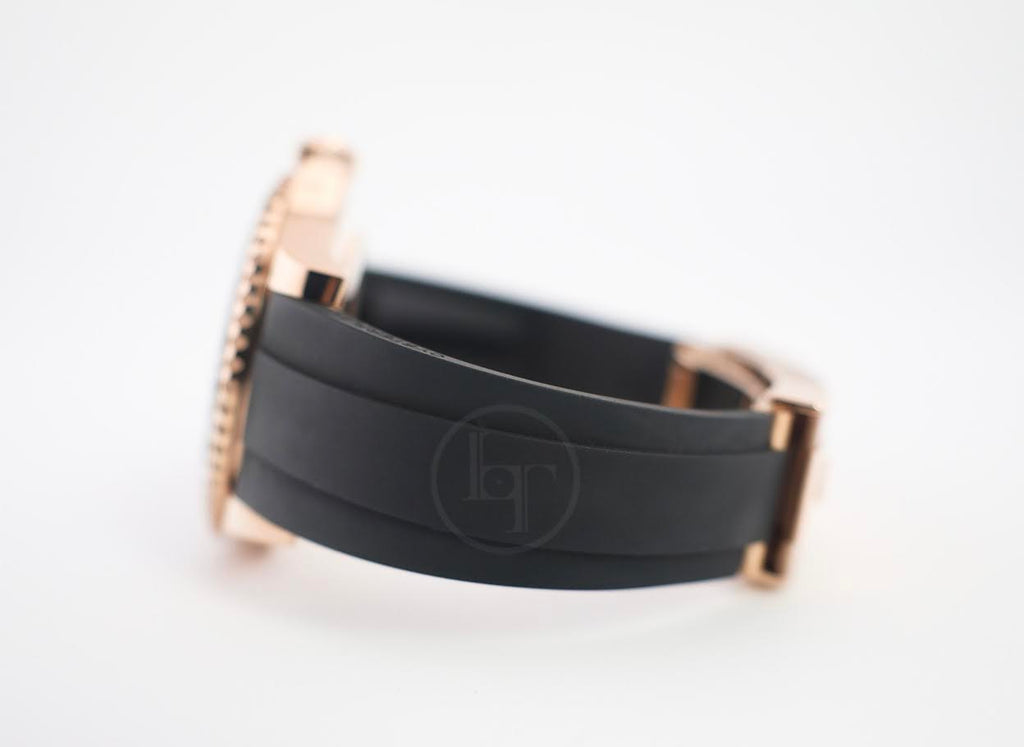 Rolex Everose Gold Yacht-Master 40 Watch - Black Dial - Oysterflex Strap - 126655 bk