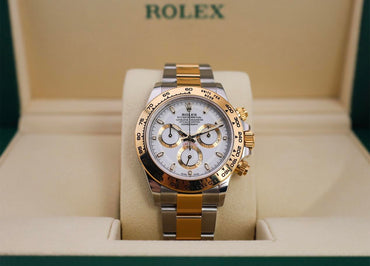 Rolex Daytona Yellow Gold/Steel White Index Dial Yellow Gold Bezel Oyster Bracelet 116503