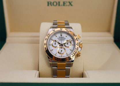 Rolex Daytona Yellow Gold/Steel White Index Dial Yellow Gold Bezel Oyster Bracelet 116503