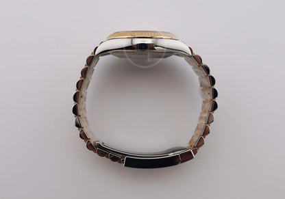 Rolex Datejust 36 Yellow Gold/Steel Silver Roman Diamond VI Dial & Fluted Bezel Jubilee Bracelet 126233