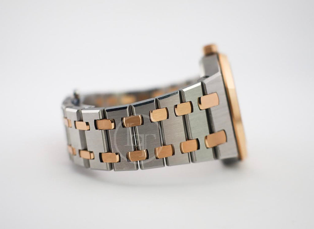 Audemars Piguet Royal Oak 34mm Stainless Steel Rose Gold Bezel Silver Dial - 77350SR.OO.1261SR.01