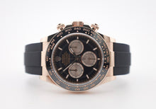 Load image into Gallery viewer, Rolex Daytona Rose Gold Bright Black/Sundust Dial Oysterflex Rubber Bracelet - 126515LN