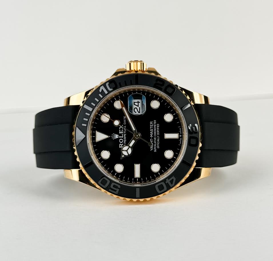 Rolex Yacht-Master 42 Yellow Gold Watch - Black Dial - Oysterflex Strap - 226658