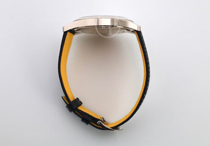 Patek Philippe Calatrava Date Sweep Seconds White Gold Black Carbon Motif Yellow Dial | 6007G-001