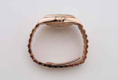 Rolex Day-Date 40 Rose Gold Olive Green Roman Dial & Fluted Bezel President Bracelet 228235 -