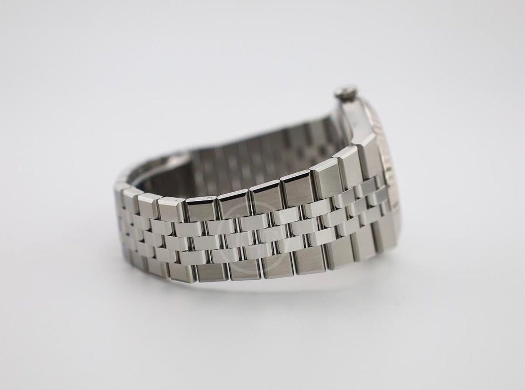 Rolex Land-Dweller 40 White Gold Oystersteel Intense White Honeycomb Motif Dial Fluted Bezel Flat Jubilee Bracelet 127334 - 2025