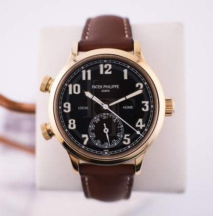 Patek Philippe Complications Calatrava Pilot Travel Time Rose Gold Brown Dial | 7234R-001