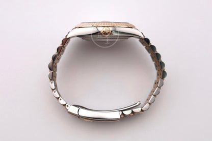 Rolex Datejust 41 Rose Gold/Steel White Mother of Pearl Diamond Dial Fluted Bezel Jubilee Bracelet 126331 -