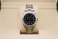 Load image into Gallery viewer, Rolex Steel Oyster Perpetual 39 Watch - Domed Bezel - Black Index Dial - 114300