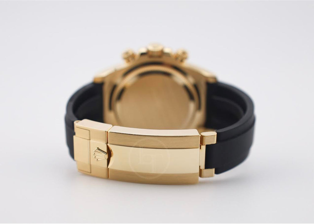 Rolex Yellow Gold Cosmograph Daytona Watch - Black Cerachrom Bezel - White Index Dial - Oysterflex Strap - 126518ln wiof