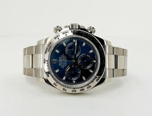 Load image into Gallery viewer, Rolex Daytona White Gold Blue Index Dial White Gold Bezel Oyster Bracelet 116509