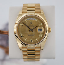 Load image into Gallery viewer, Rolex Day-Date 40 Yellow Gold Champagne Roman Dial &amp; Fluted Bezel President Bracelet 228238 -