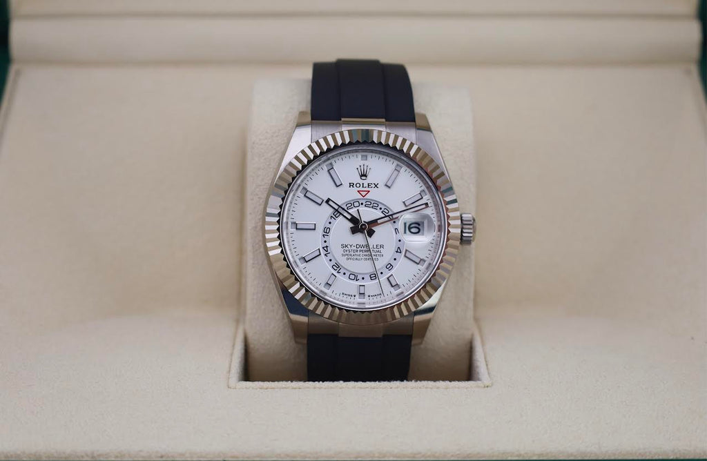 Rolex Sky Dweller 42 White Dial White Gold Mens Watch 336239