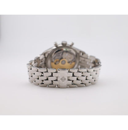 Patek Philippe Complications Day-Date Annual Calendar Chronograph Stainless Steel 40.5mm White Dial Bracelet | 5960/1A-001