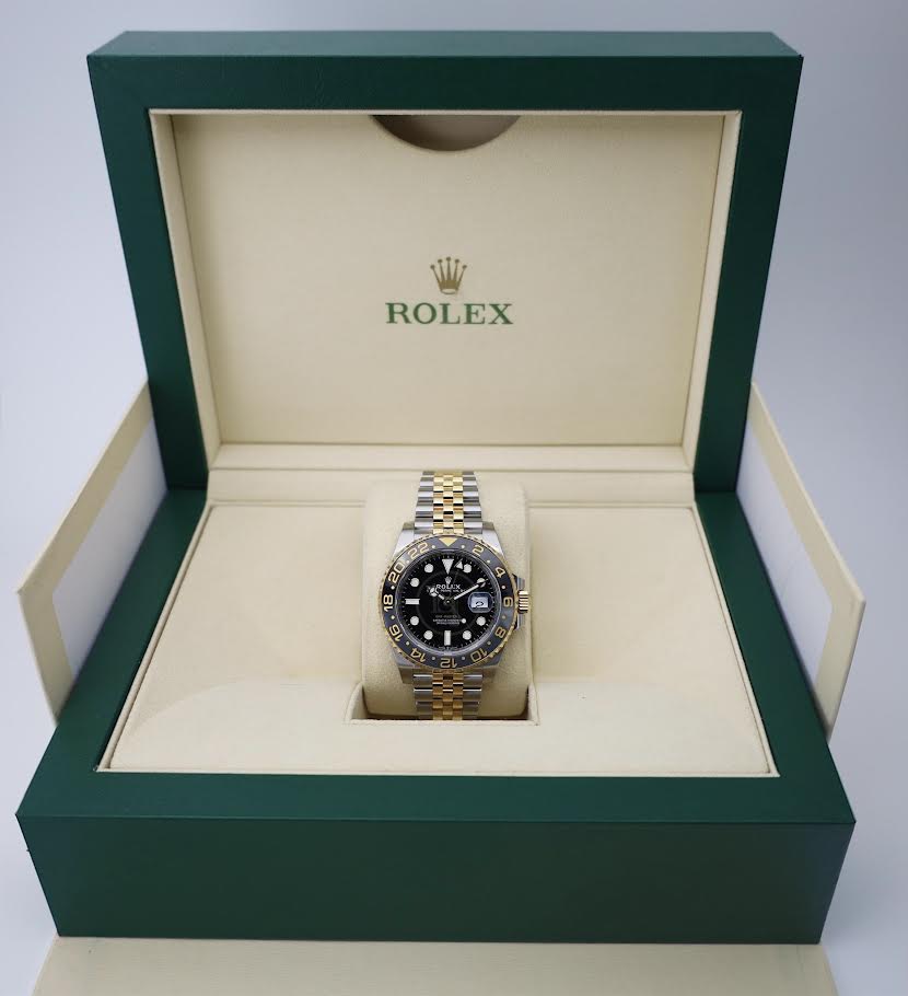 Rolex GMT-Master II Yellow Gold/Steel Black Dial 40mm Jubilee Bracelet Watch - 126713GRNR