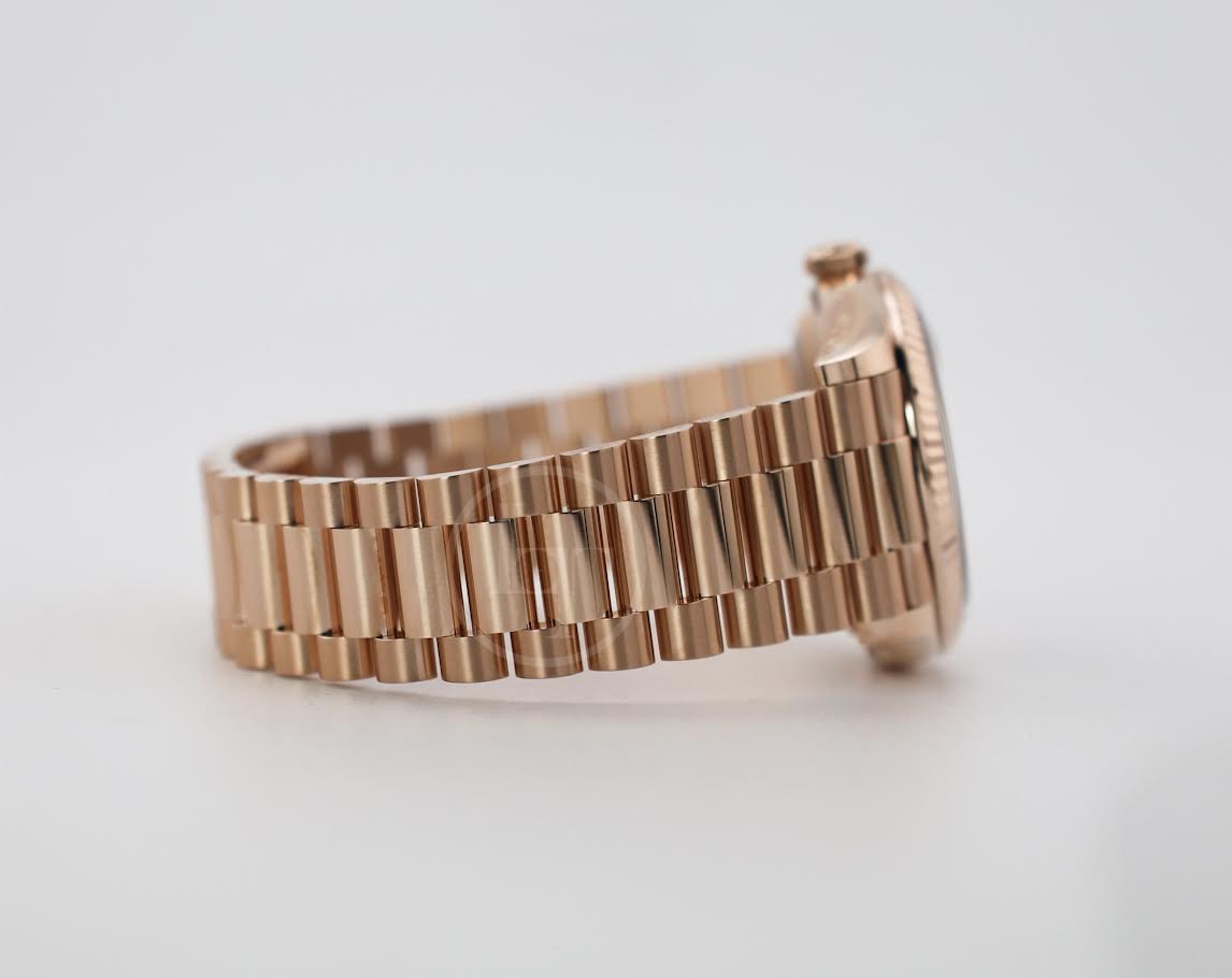 Rolex Day-Date 36 mm President Rose Gold Green Aventurine Diamond Dial Fluted Bezel - 128235