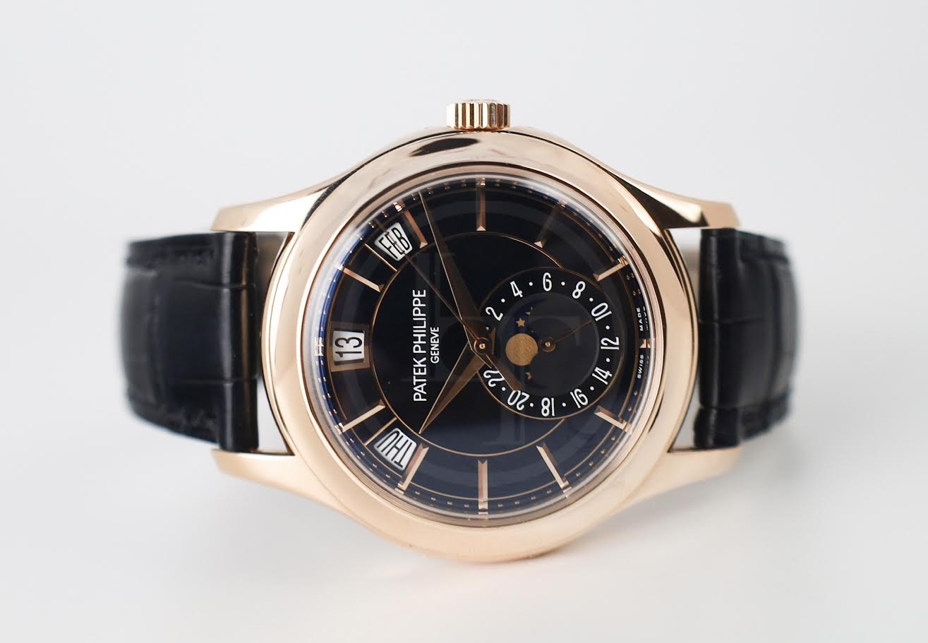 Patek Philippe 40mm Men Complications Watch Black Dial 5205R