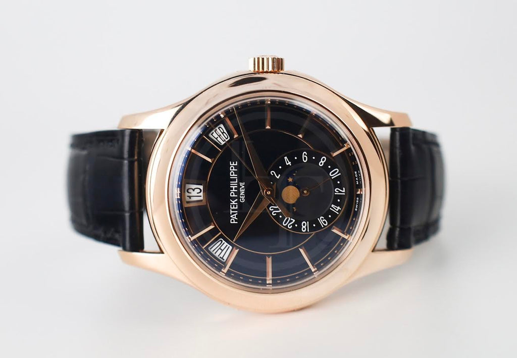 Patek Philippe 40mm Men Complications Watch Black Dial 5205R