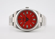 Load image into Gallery viewer, Rolex Oyster Perpetual 41 Watch - Domed Bezel - Coral Red Index Dial - Oyster Bracelet - 2020 Release - 124300 reio